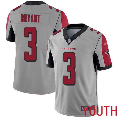 Atlanta Falcons Limited Silver Youth Matt Bryant Jersey NFL Football #3 Inverted Legend->youth nfl jersey->Youth Jersey